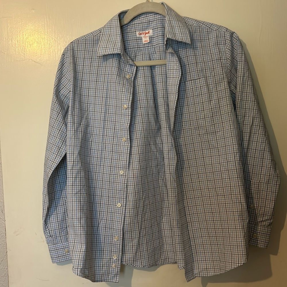 Boys Blue/white checkered shirt